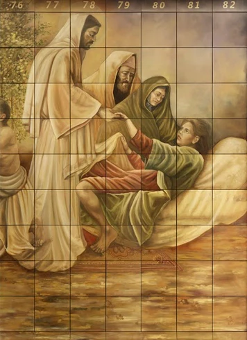 Jesús sana a los ciegos y enfermos